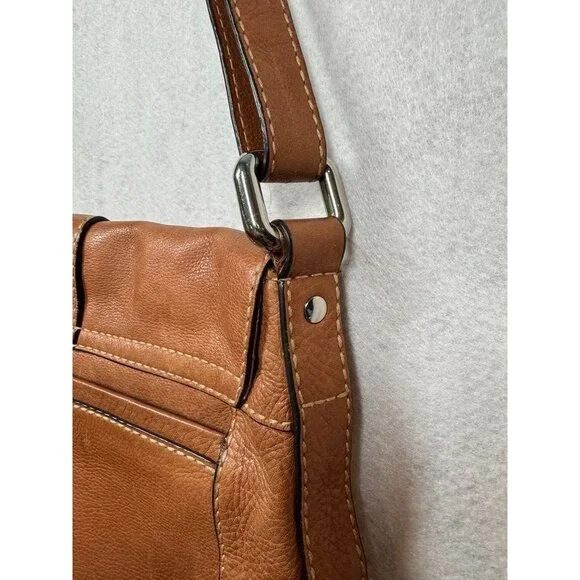 Fossil Gaby Crossbody Bag Metallic Bronze Leather Shoulder Messenger Bag Purse